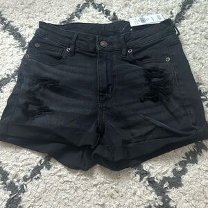 American eagle jean shorts color black